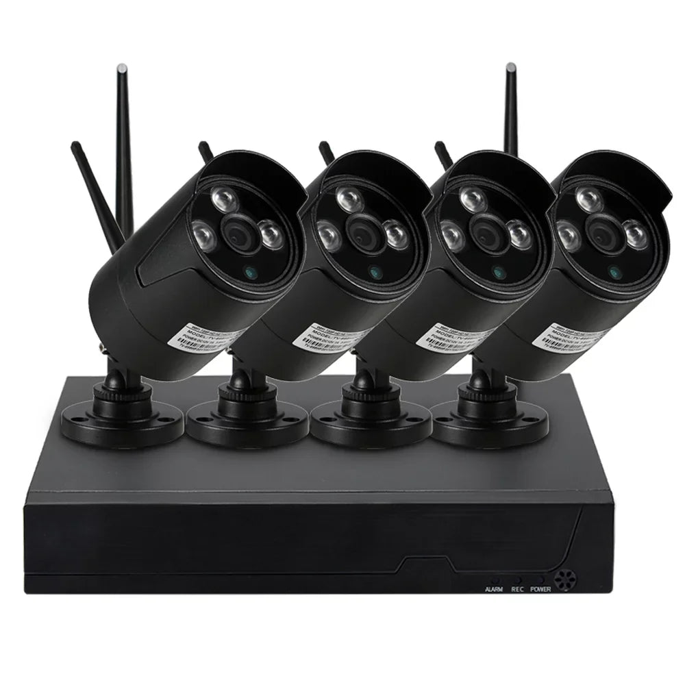 Andoer 4CH 1080P HD WiFi NVR Kit with 4pcs 1.0MP Wireless WiFi Waterproof Outdoor IP Support P2P IR-CUT Phone Control Motion Detection for CCTV System