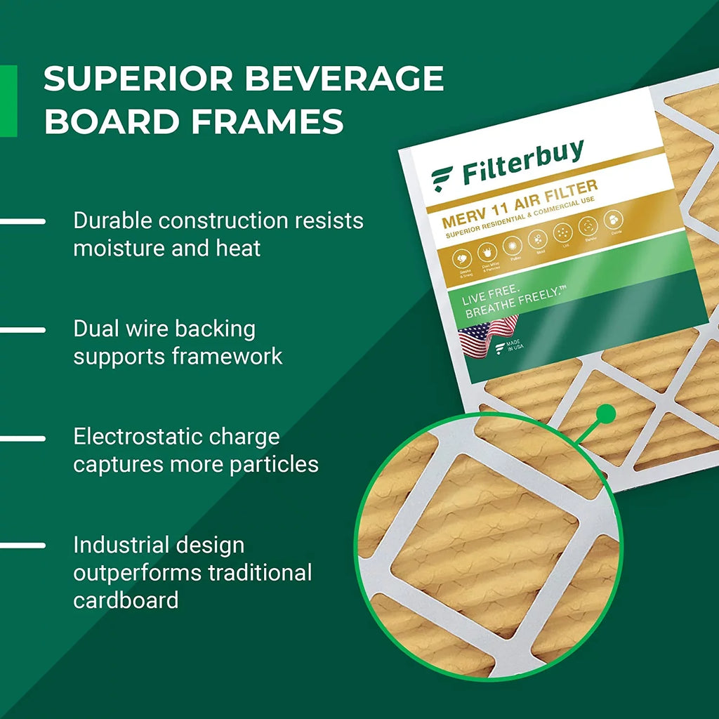 Filterbuy 10x18x4 MERV 11 Pleated HVAC AC Furnace Air Filters (4-Pack)