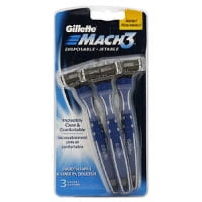 Gillette Mach3 Disposable Jetable Shave Razors, Smooth Shave - 3 Ea, 2 Pack
