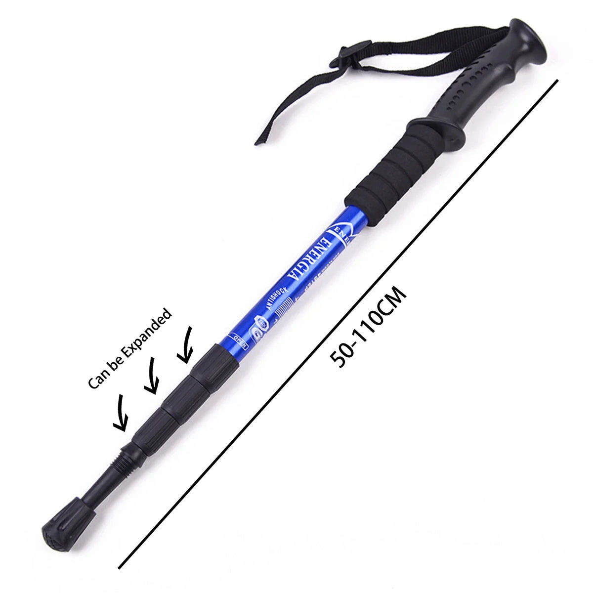 Adjustable Trekking Poles, Aluminum Hiking Poles, Walking Stick Set, 2PK, Hiking Accessories, Blue (19.7-43.3inch)
