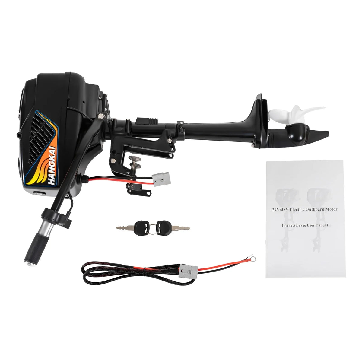 48V Electric Outboard Motor, 1200W Vessel Engine Electric Start Marine Trolley Driver Brushless Motor Propeller