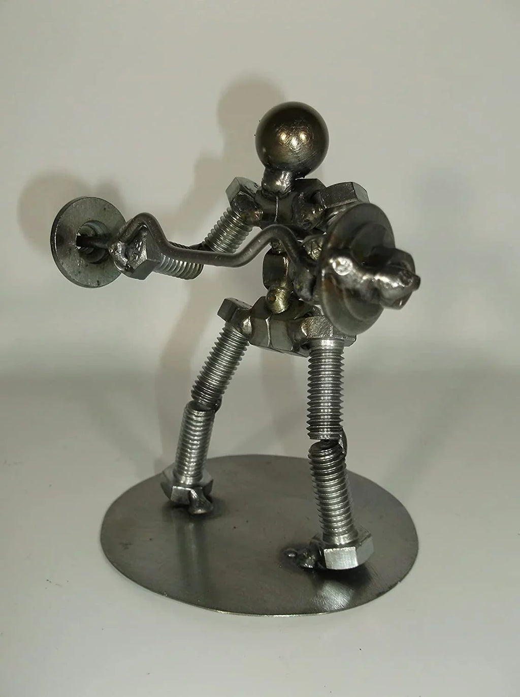 Preacher C url Weight Lifter Metal Bolt Figurine, curl bar