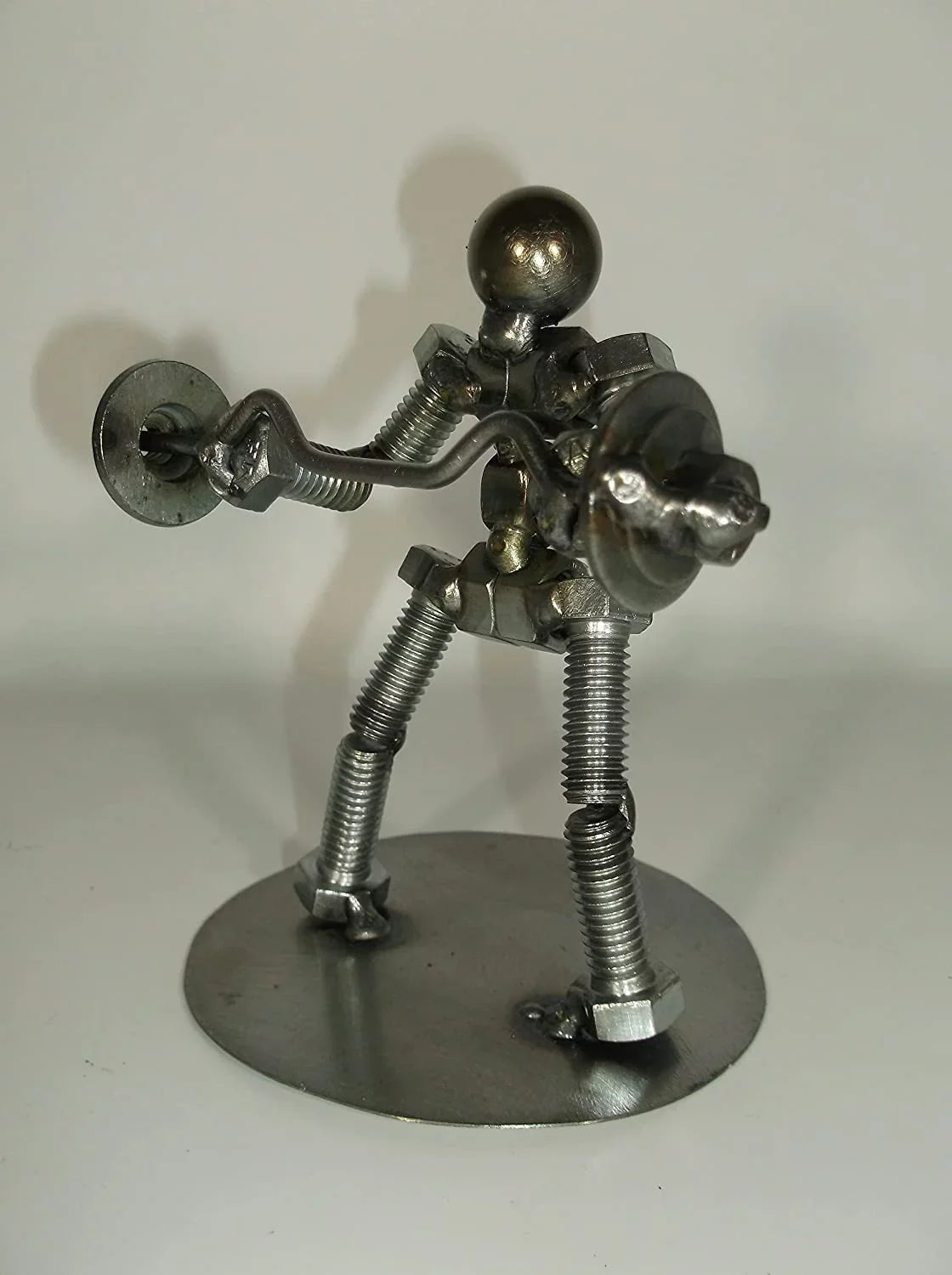Preacher C url Weight Lifter Metal Bolt Figurine, curl bar