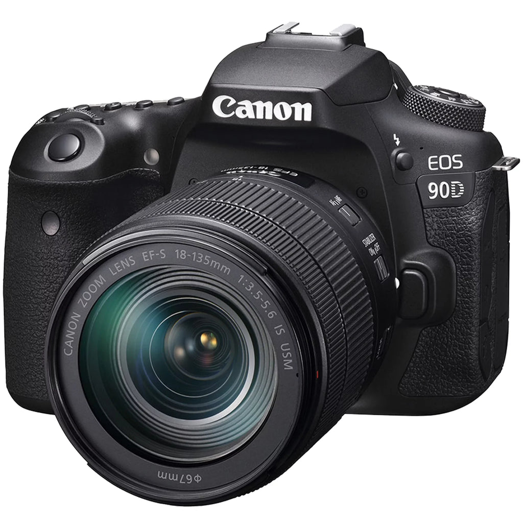 Canon EOS 90D DSLR Camera with 18-135mm Lens, SanDisk 128GB Memory Card, Backpack, Flash, Tripod and ZeeTech Accessory Bundle
