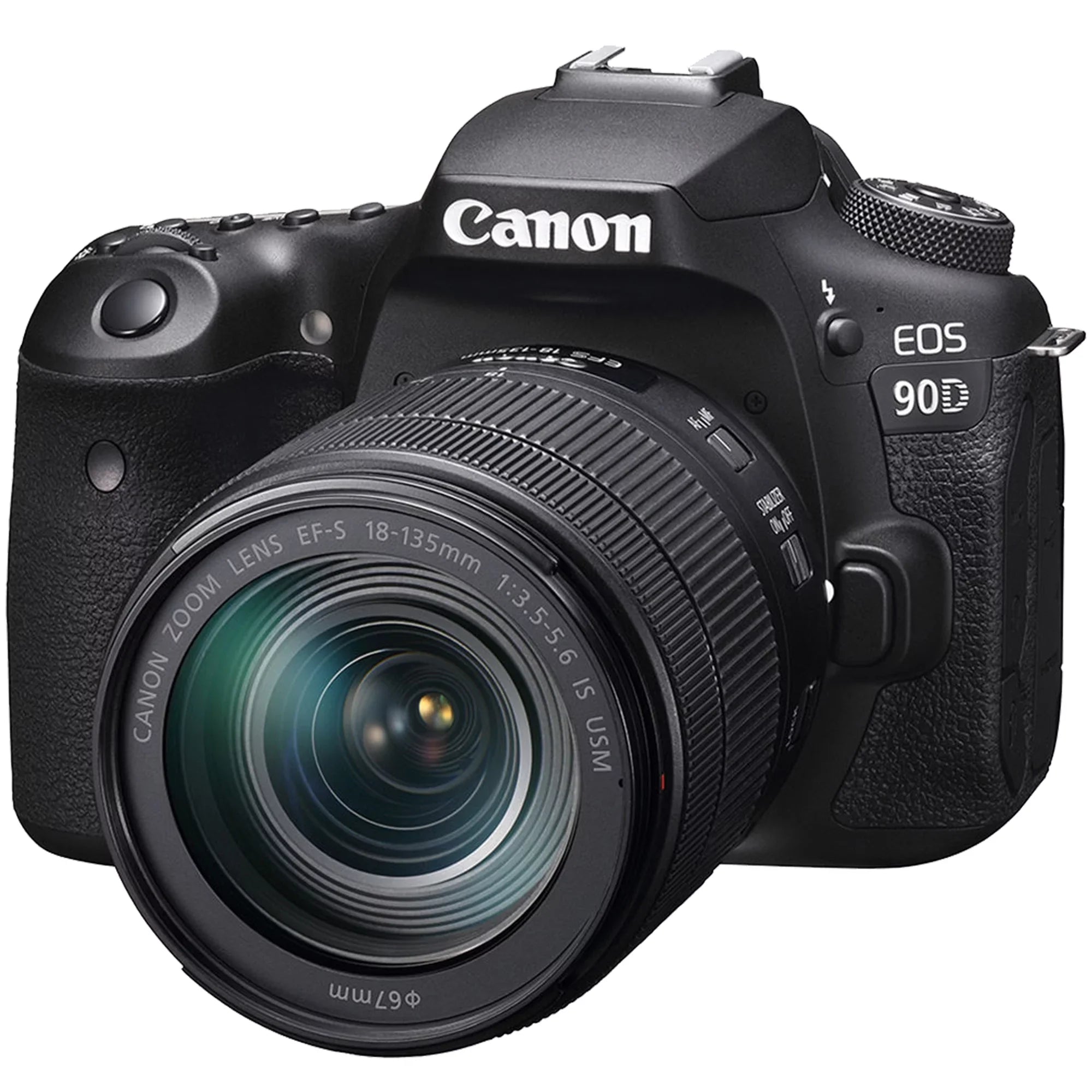 Canon EOS 90D DSLR Camera with 18-135mm Lens, SanDisk 128GB Memory Card, Backpack, Flash, Tripod and ZeeTech Accessory Bundle