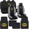 BDK Batman Seat Shield with Floor Mats Full Set, Holiday Car Auto Accessories Gift Set