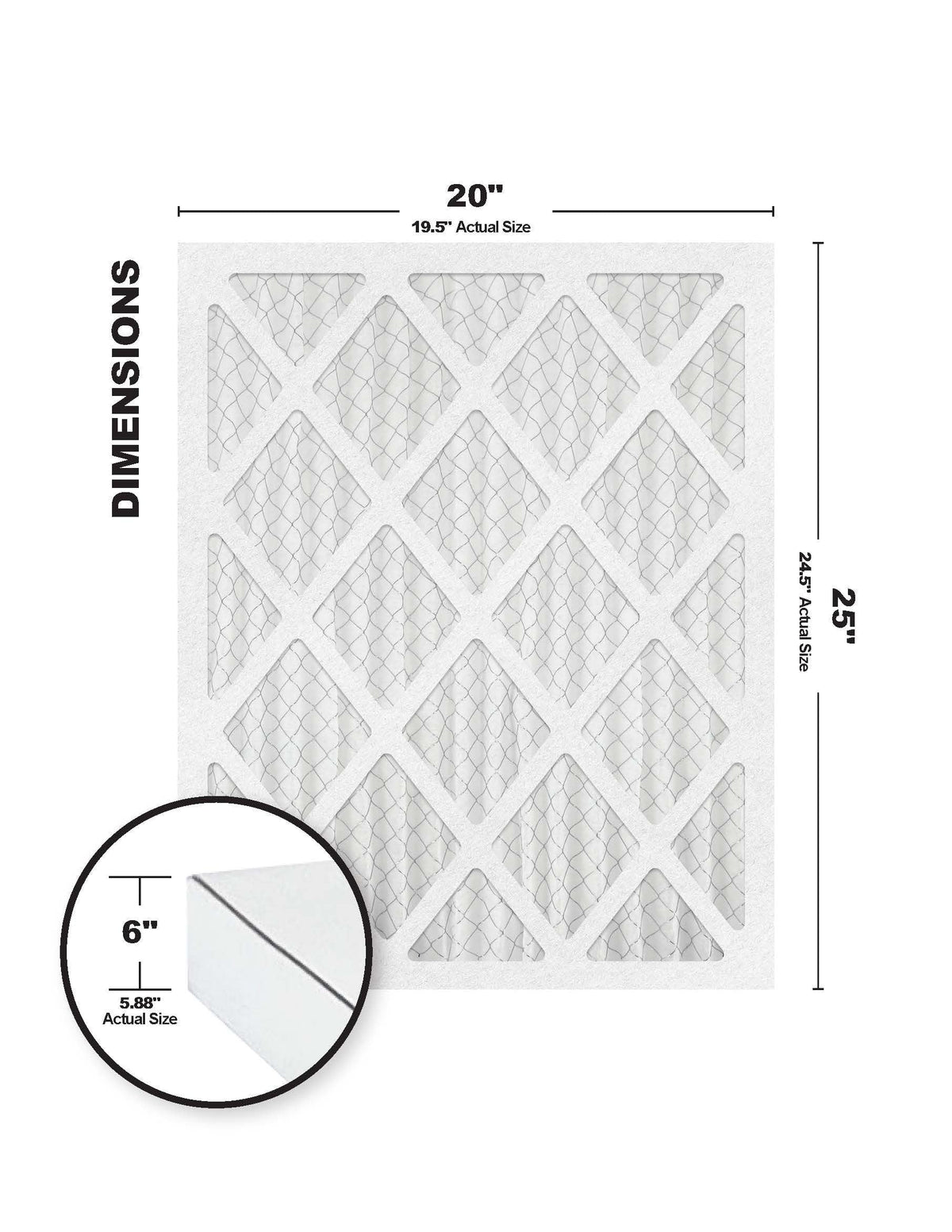 Accumulair Diamond 20x25x6 MERV 13 Air/Furnace Filters (6 pack)