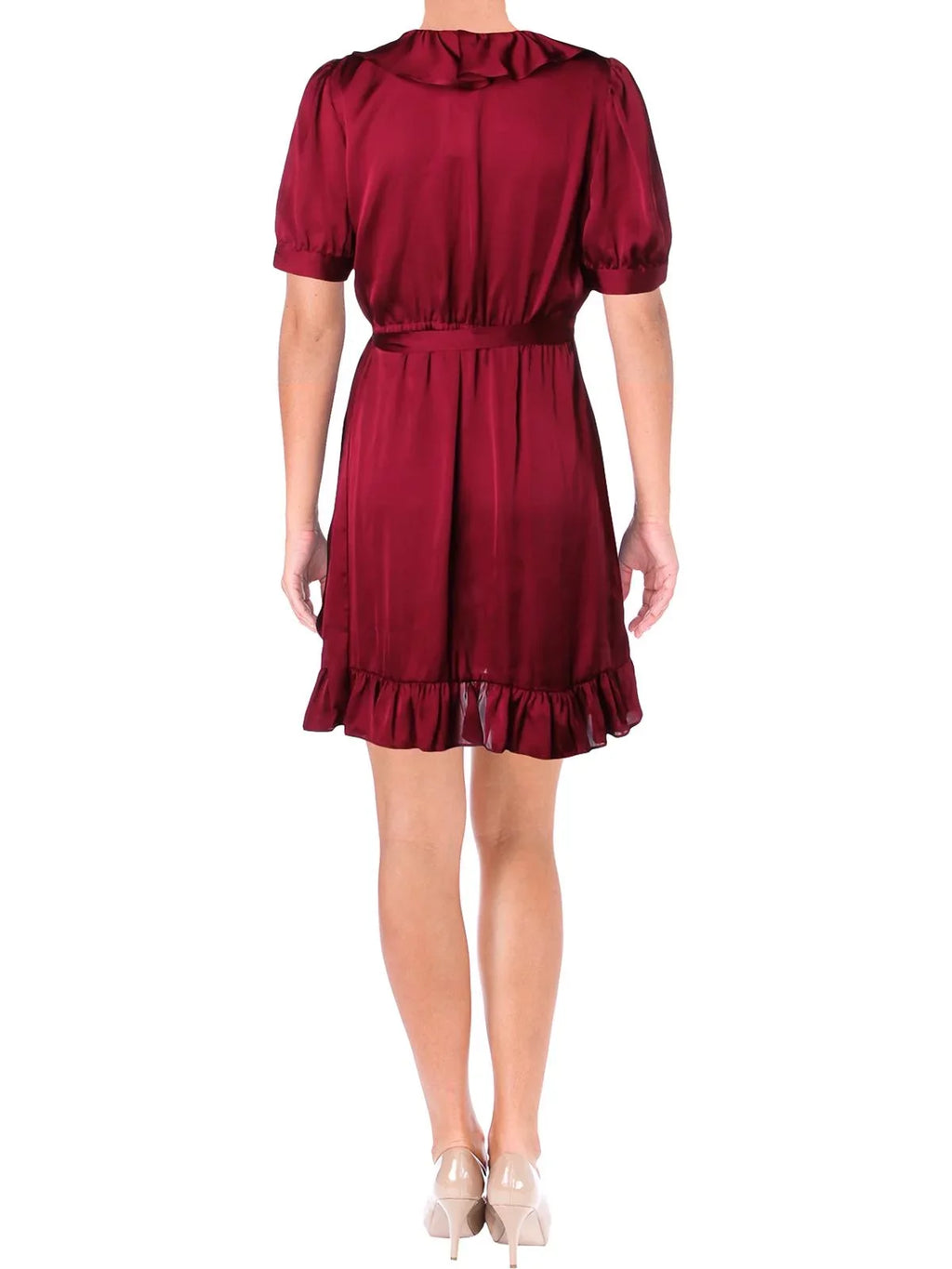JILL Jill Stuart Womens Asymmetric Ruffle Hem Shirtdress Purple 10
