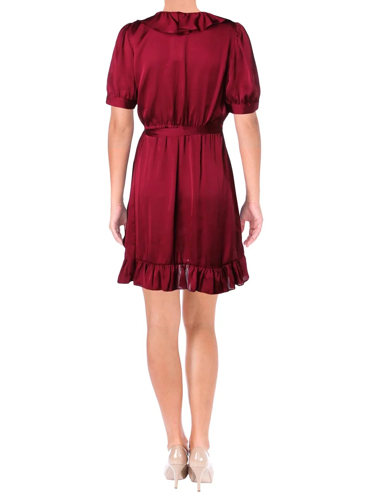 JILL Jill Stuart Womens Asymmetric Ruffle Hem Shirtdress Purple 10