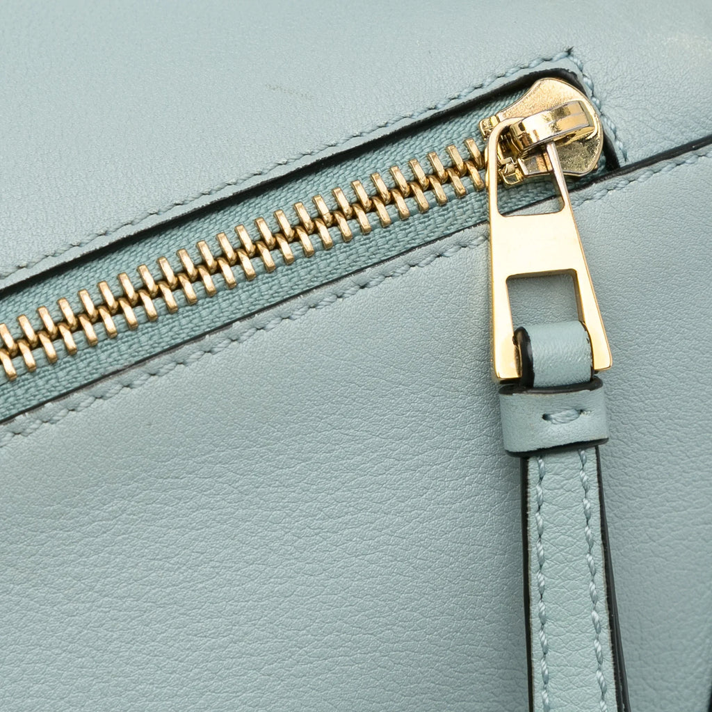 Pre-Owned Authenticated LOEWE Small Tricolor Puzzle Bag Calf Leather Blue Satchel Unisex (Good)
