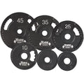York Barbell G2 Olympic Dual Grip Thin Line Cast Iron Plate- Black - 10 lbs