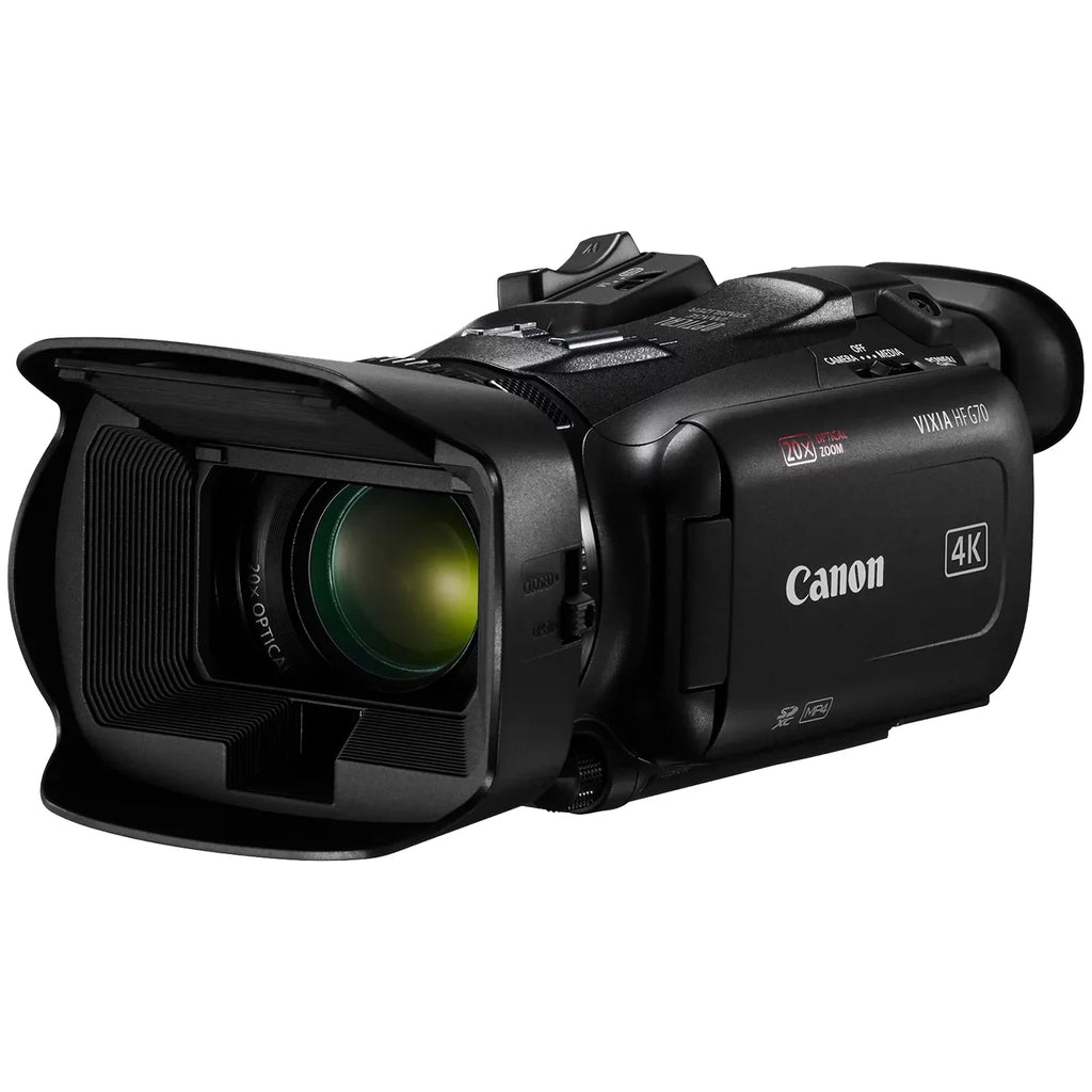 Canon Vixia HF G70 UHD 4K Camcorder with 2 Pack SanDisk 64GB Memory Card + Case + Tripod + Wideangle Lens + ZeeTech Accessory Bundle