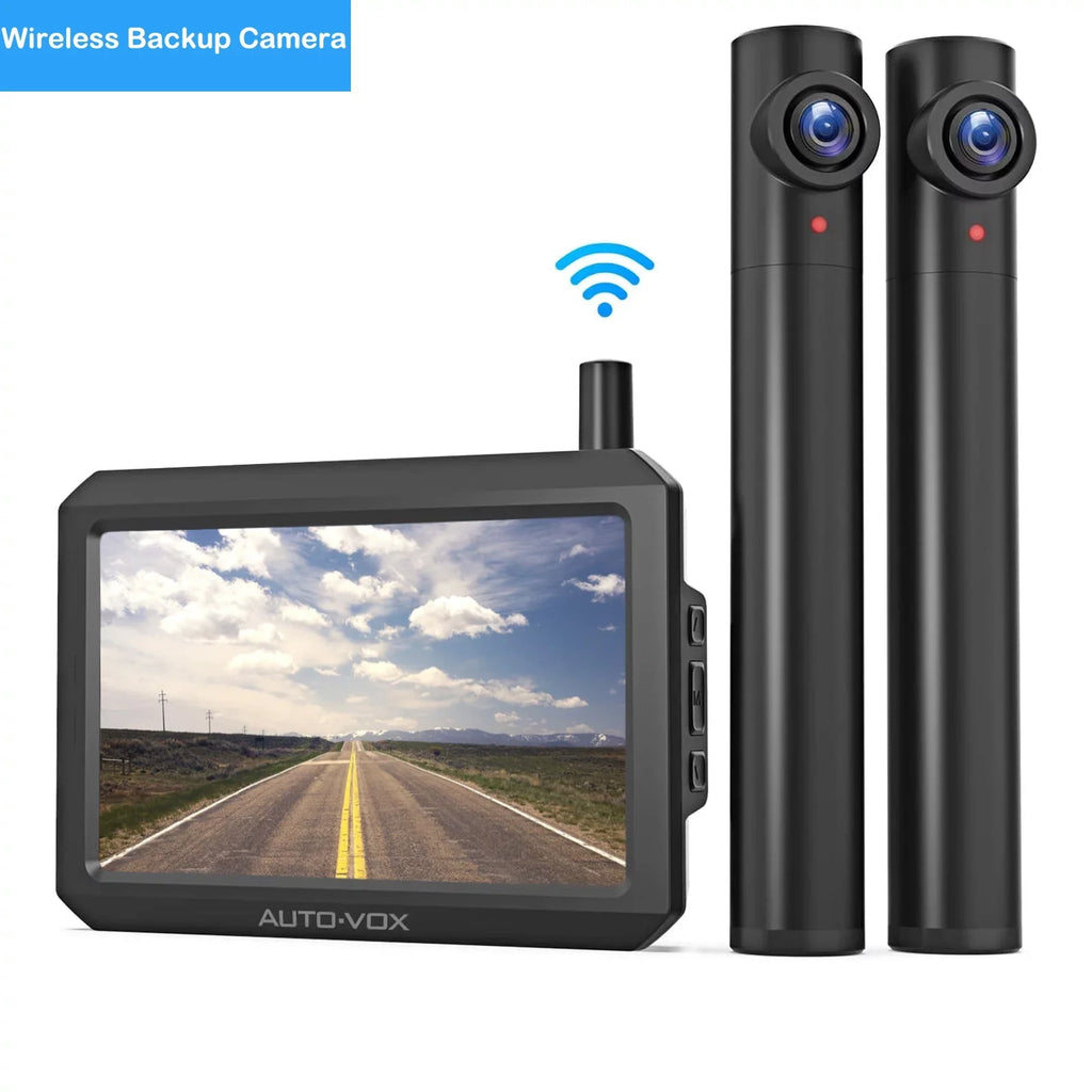 Auto-Vox Wireless Backup Camera Support 2 Channel Camera, Car Reverse Camera, Dual Backup Camera No Wiring Installation (TW1)