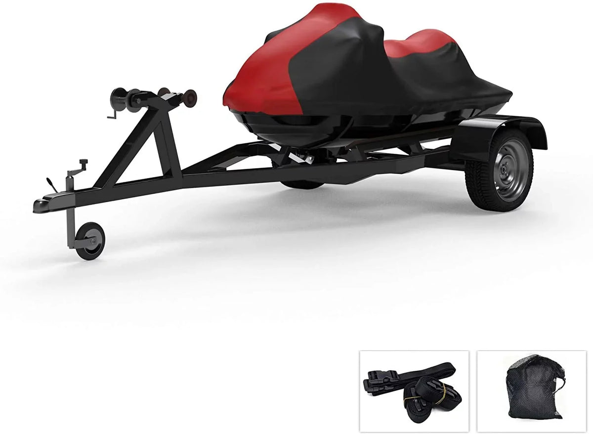 Climate Jet Ski Wrap for Yamaha EXR 2020 - RED/Black Color - All Condition - Trailerable - Protects from Rain, Sun, UV Rays, and More! Includes Trailer Straps and Storage Bag