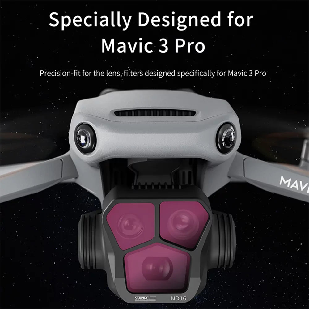 moobody 4-Pack Filters ND8/ND16/ND32/ND64 Lens Filter Aluminum Material AGC Optical Glass Waterproof Impervious -reflective Coatings Matching with DJI Mavic 3 Pro