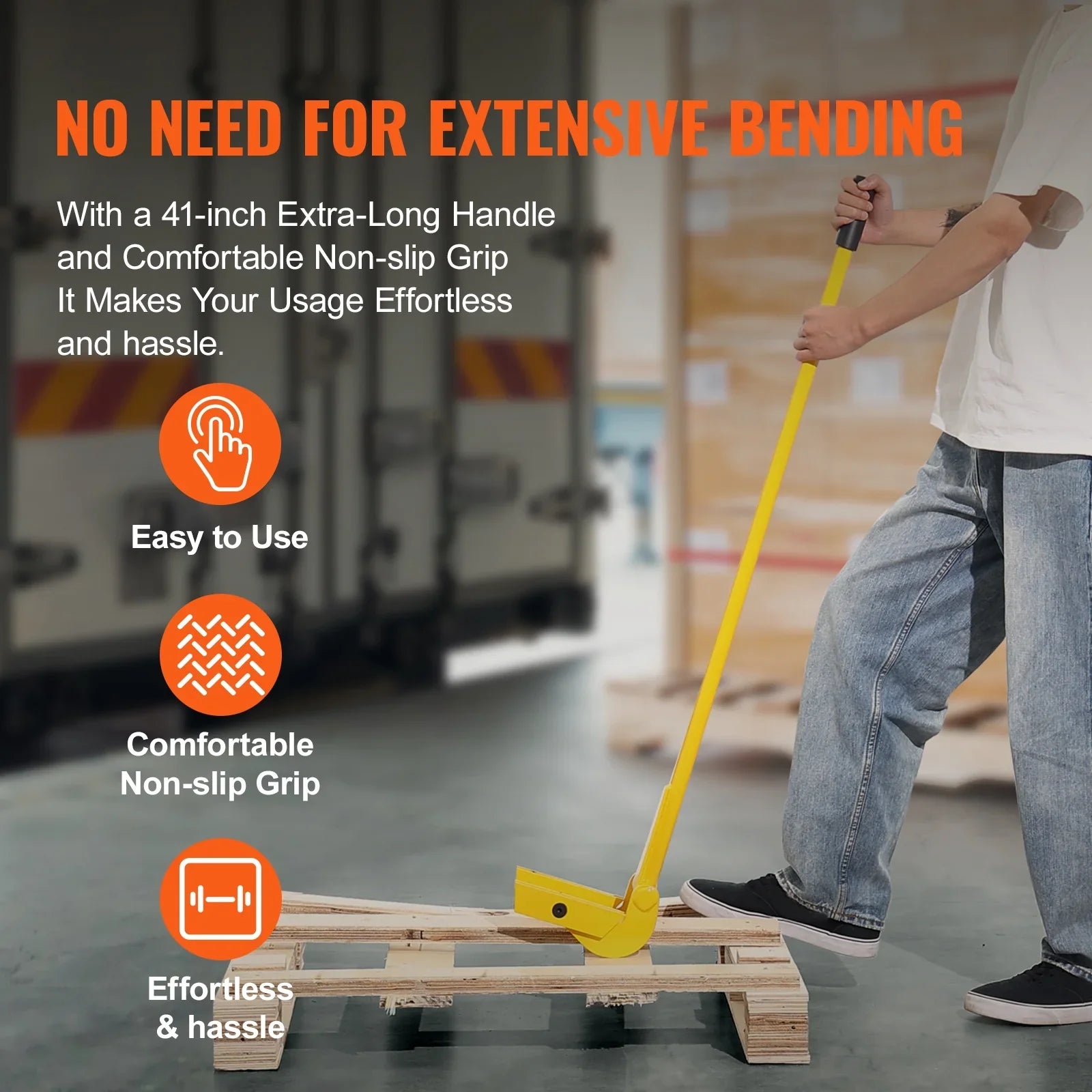 BENTISM Pallet Buster Deck Wrecker Pallet Tool Pry Bar 41-Inch Handle 2000 lbs