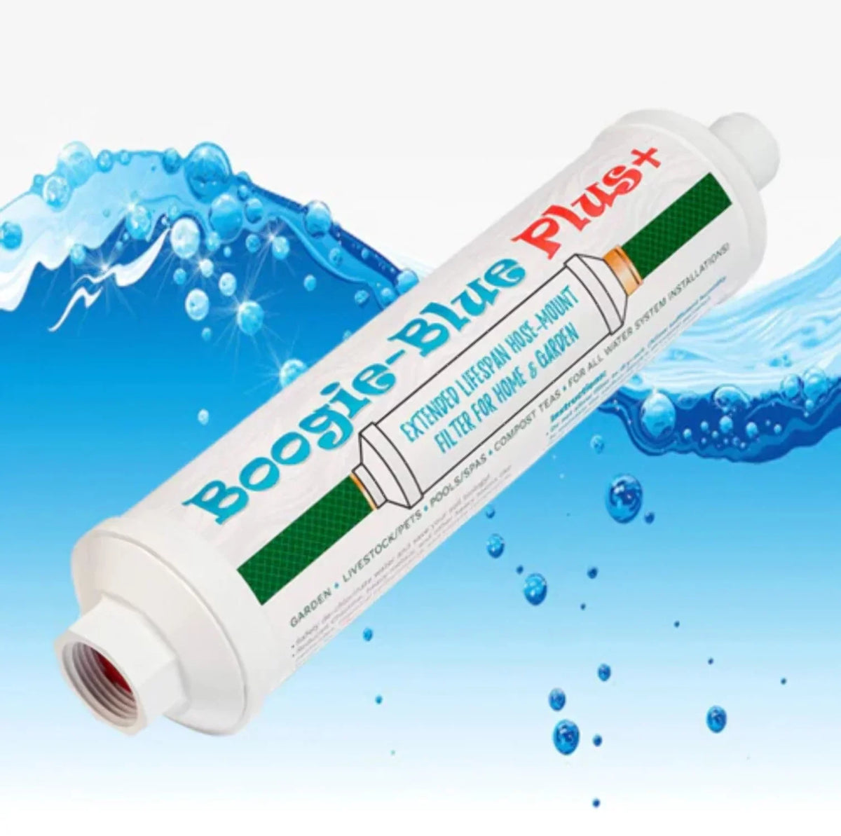 Water Filter for RV and Garden Hose Use - 45,000 Gallon Output- Boogie Blue Plus