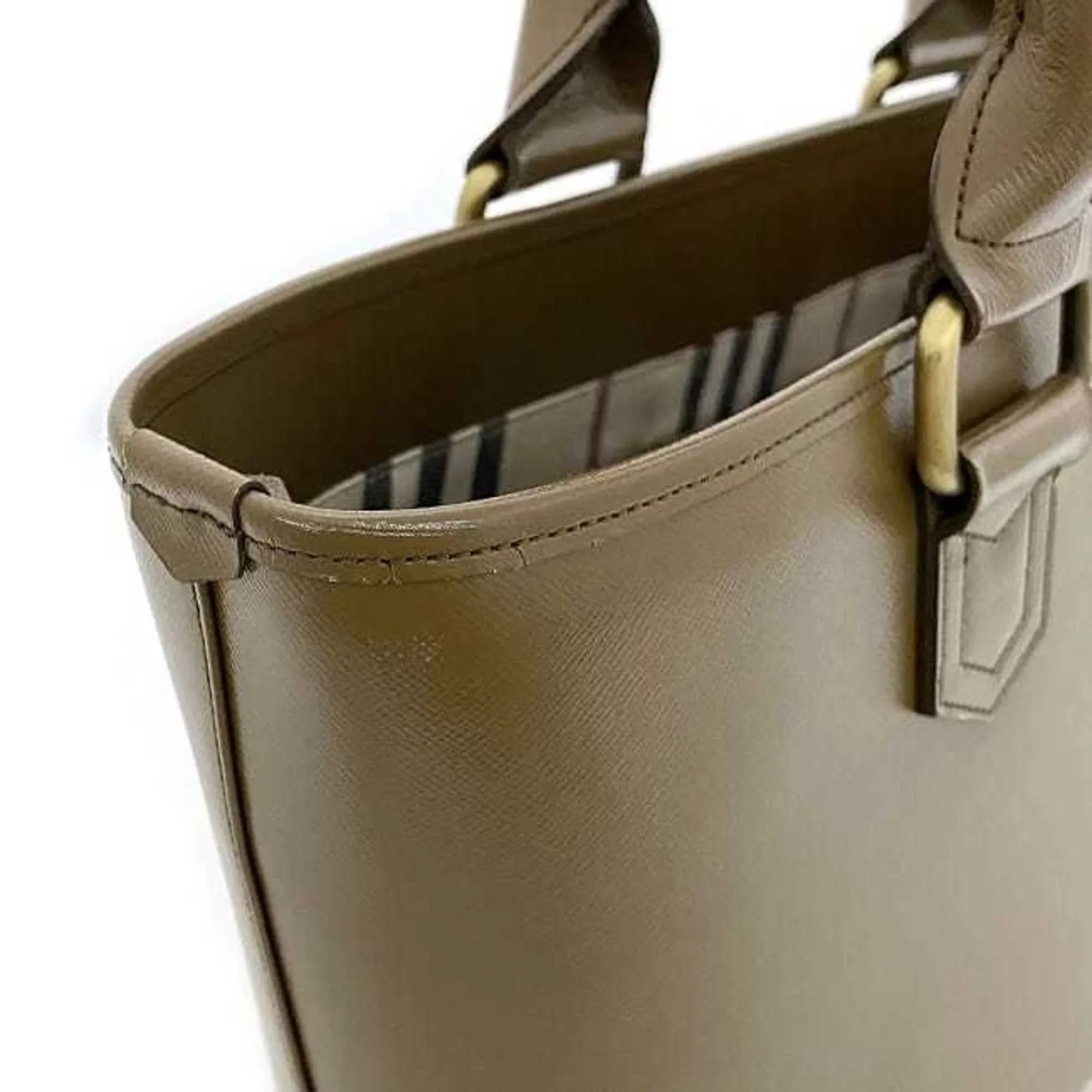 Pre-Owned Burberry tote bag brown beige PVC leather BURBERRY handbag ladies (Good)