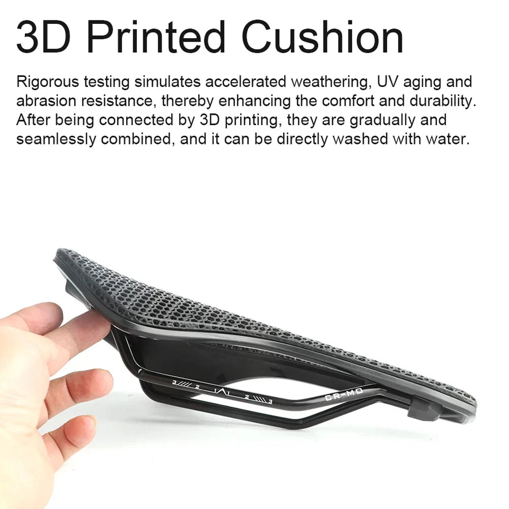RACEWORK 30CRMO 3D Printed Saddle MTB Mountain Road Cycling Saddle Comfortable Honeycomb Structure Hollow Cushion