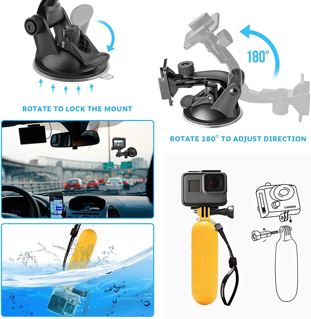 Accessories Kit for AKASO EK5000 EK7000 4K WiFi Action Camera GoPro Hero 9 8 7 6 5/Session 5/Hero 4/3+/3/2/1
