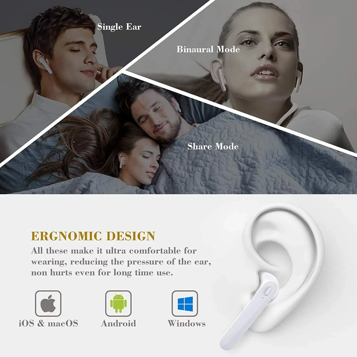 For Google Pixel 7a - TWS Earphones, Wireless Earbuds Headphones True Stereo Headset Hands-free Mic Charging Case B4K