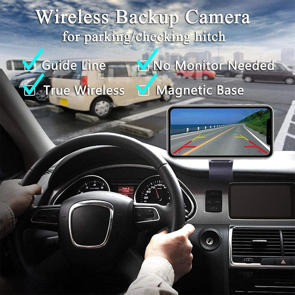 JLLOM Magnetic WiFi Wireless Backup Camera, 9600mAh Battery, Excellent for Front/Rear Vehicle View
