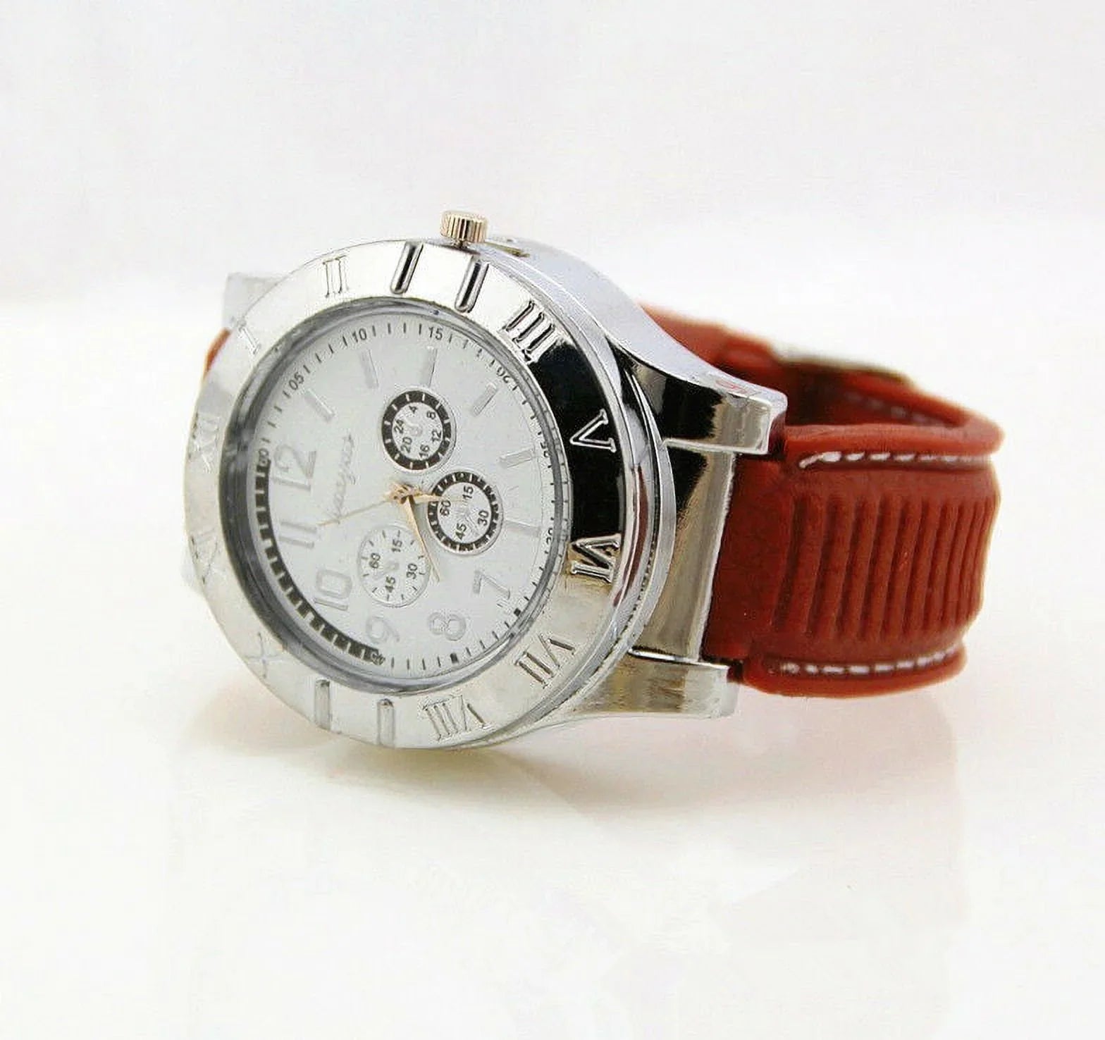 Men's Lighter Watch Flameless Outdoor Windproof USB Watch USB Rechargeable Rubber Strap Gift