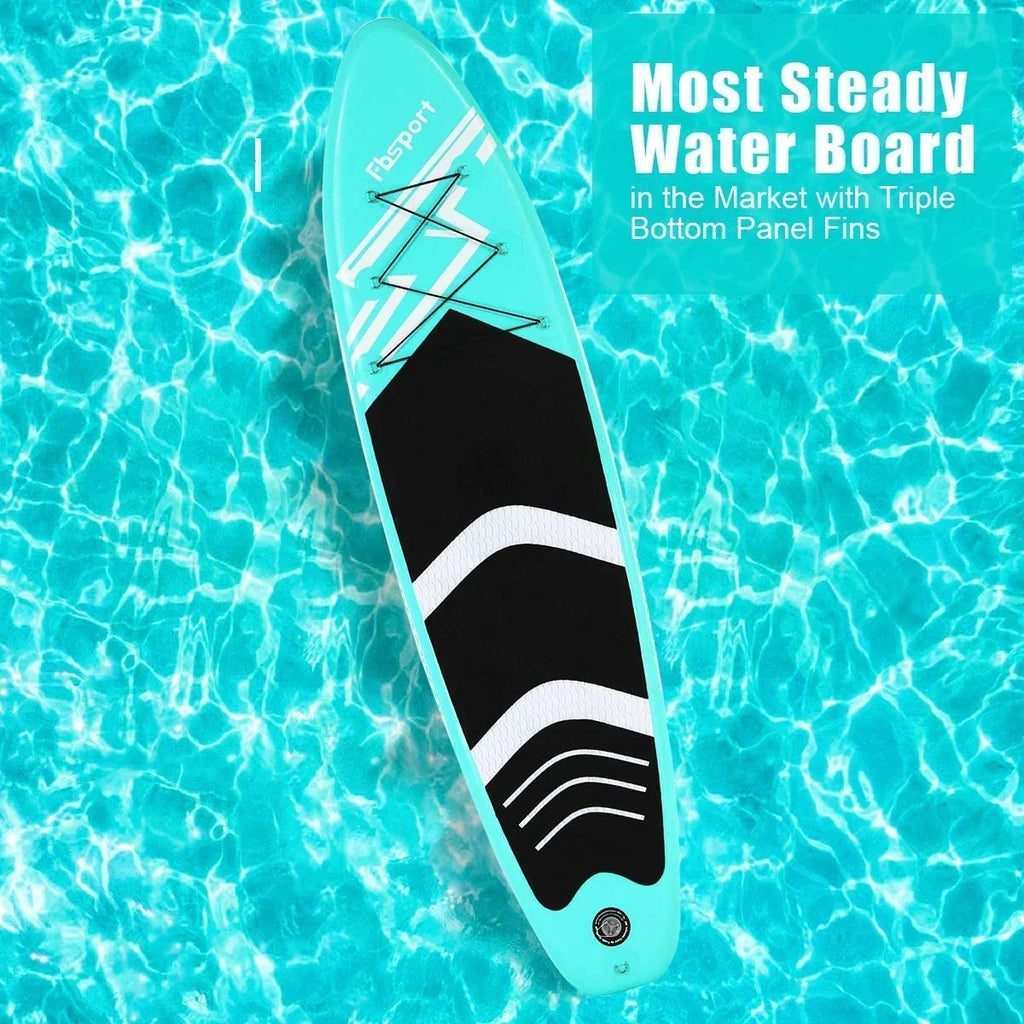 FBsport 10 Ft. Brushed Thickening Inflatable Stand up Paddle Board with Complete Accessories and Carry Bag, Wide Stance, Surf Control, Non-Slip Deck, Standing Ship Green