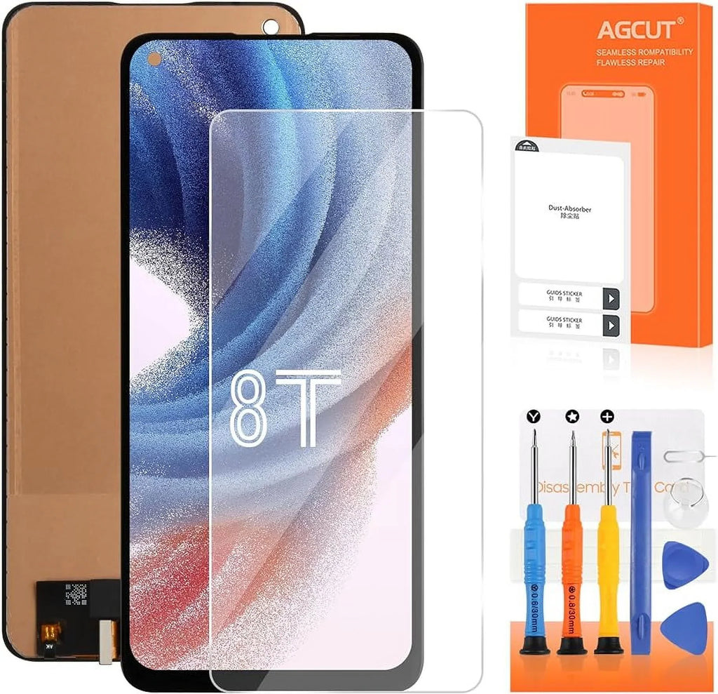 OLED for Oneplus 8T 8T+ 5G Screen Replacement LCD Display KB2001 KB2000 KB2003 KB2005 Screen Touch Digitizer Assembly Repair Part (Support Fingerprint)