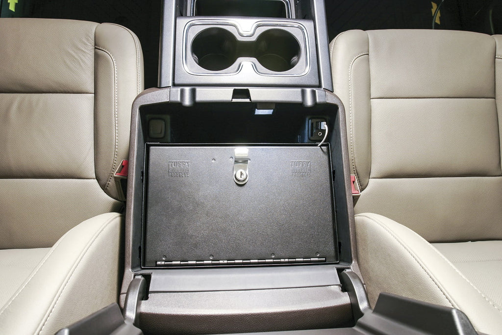 Tuffy Security Products 320-01 Console Safe; Black; 2014-2019 Chevrolet Silverado 1500, 2015-2019 Chevrolet Silverado 2500 & 3500