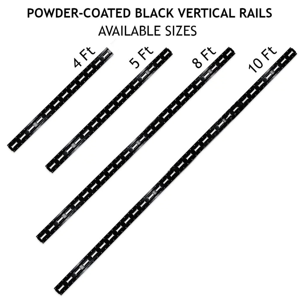 "DC Cargo Mall Four 8-ft E-Track Rails, Vertical Powder Coated TieDowns | Long Heavy Duty Steel Etrack Rails for Trucks, Trailers"