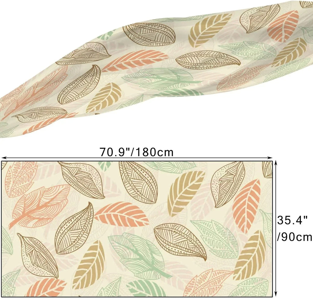 Hyjoy Vintage Leaf Pattern Long Silk Neck Scarf Lightweight Shawl Wrap Scarves for Women Girls