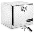 ARKSEN 18" Aluminum Truck Underbody Diamond Plate ToolBox w/ T-Handle Latch Strong Pickup Trailer Storage Organizer Tool Box Key Lock, Silver