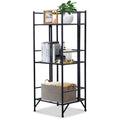 SYTHERS 3 Tier Wide Folding Metal Shelf, Metal Storage Rack, 13 x 11 x 33" Wire Shelving Unit, Heavy Duty Kitchen Organizer Shelf, Black