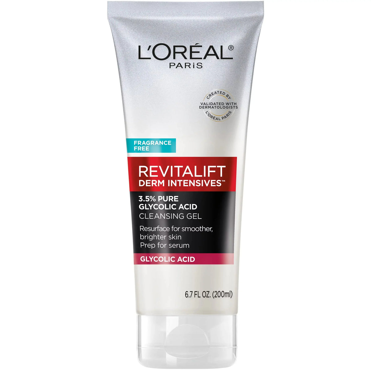 L,Oreal Paris Revitalift 3.5% Pure Glycolic Acid Brightening Cleansing Gel Wth Salicylic Acid 6.7 Fl Oz