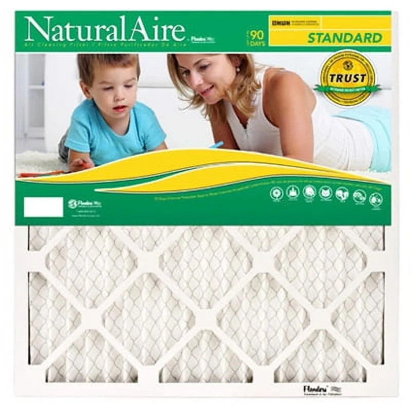 Naturalaire 12" x 25" x 1" Standard Pleated Furnace Filters Standard M, Each