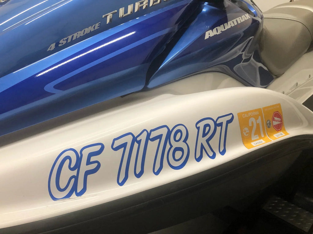 STIFFIE Whipline Solid White/Navy 3" Alpha-Numeric Registration Identification Numbers Stickers Decals for Vessel & Personal Watercraft