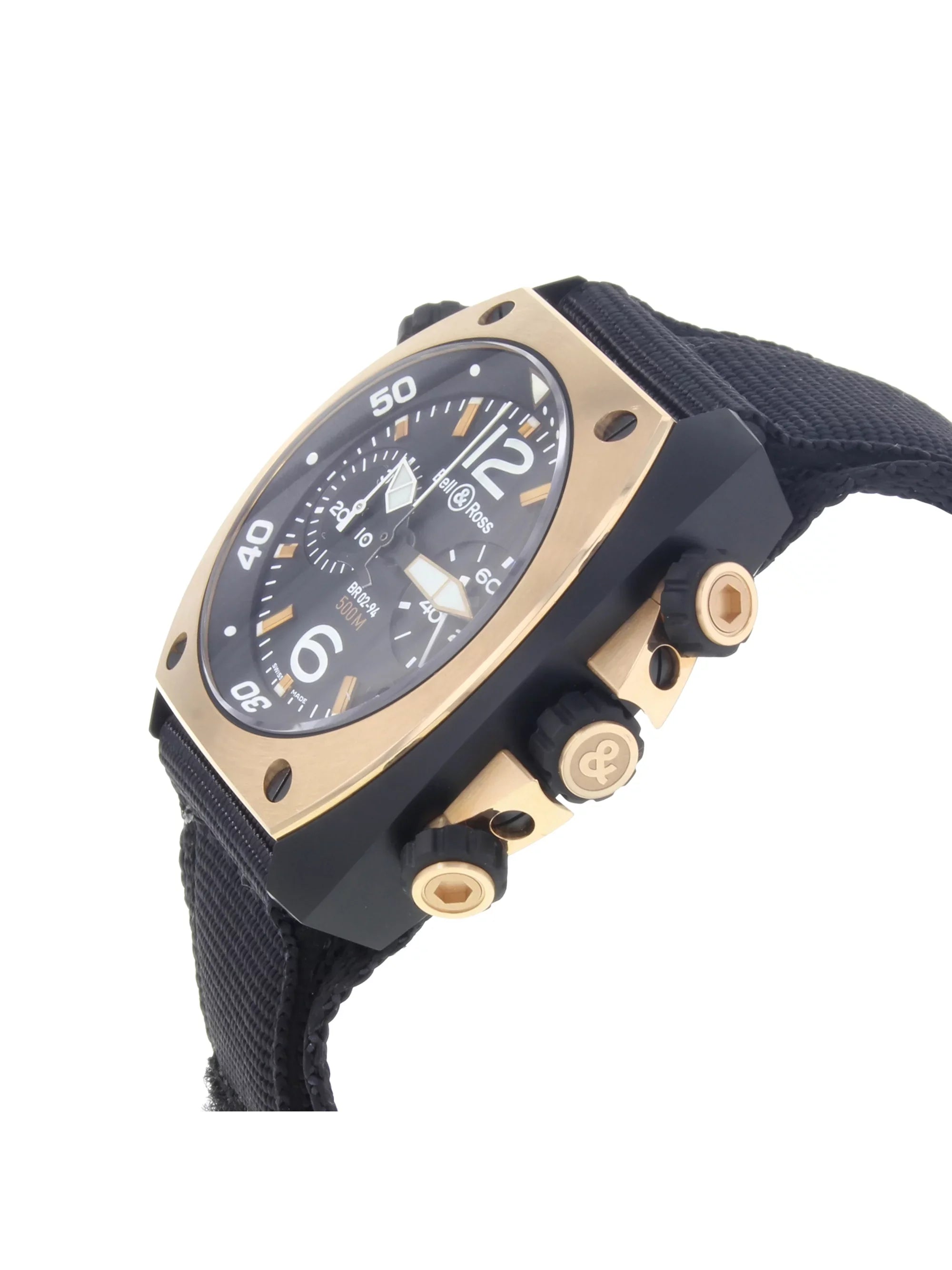 Bell & Ross Marine Matte PVD Black Steel Automatic Mens Watch BR02-CHR-BICOLOR
