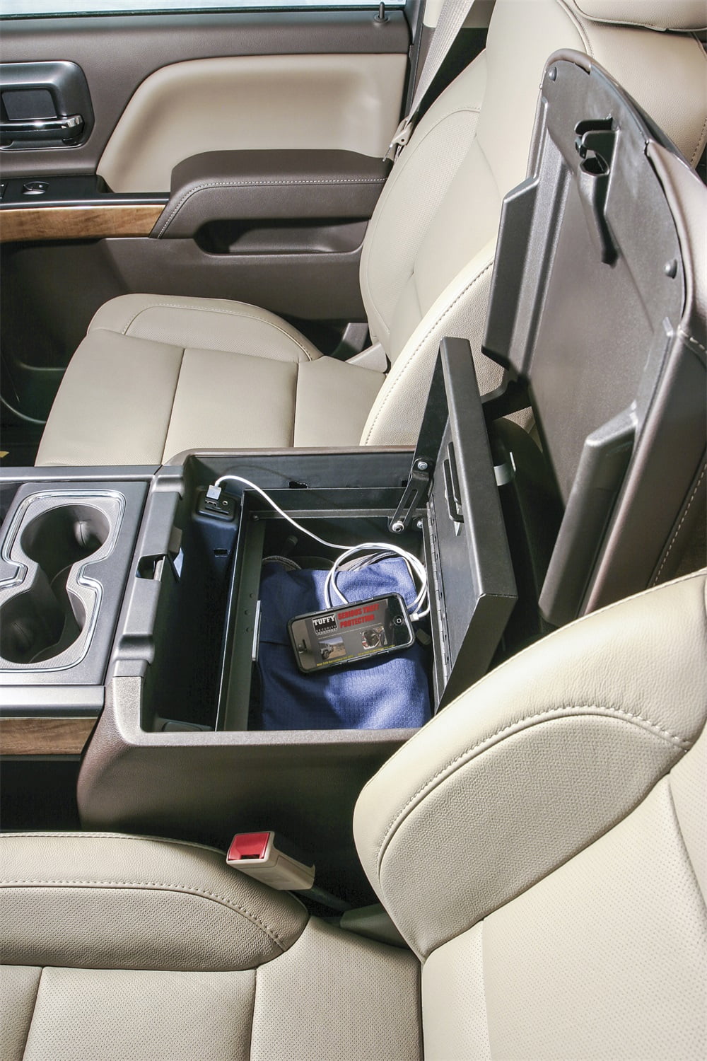 Tuffy Security Products 320-01 Console Safe; Black; 2014-2019 Chevrolet Silverado 1500, 2015-2019 Chevrolet Silverado 2500 & 3500