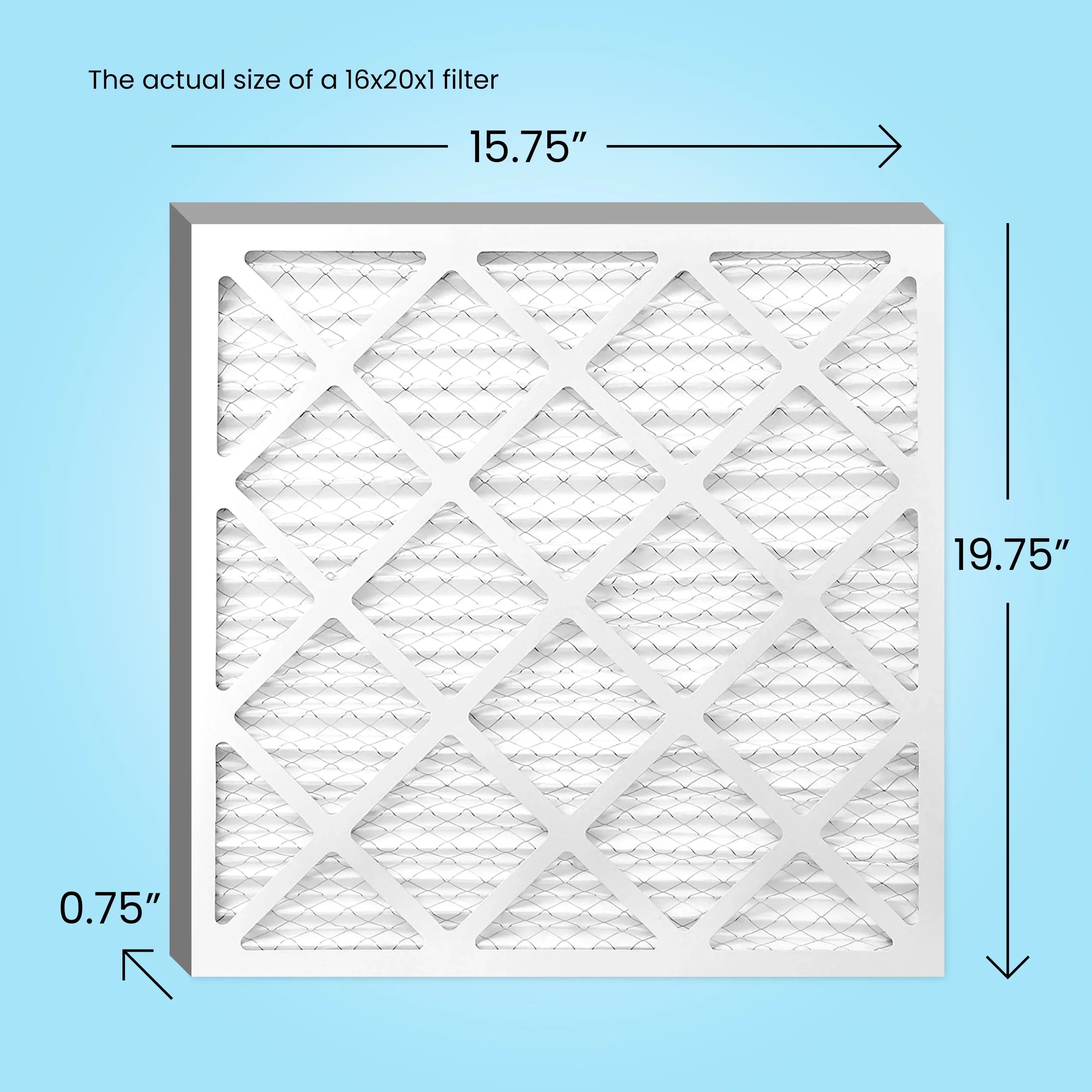 Mint Air, 16x20x1 Air Filter, MERV 13, MPR 1500, AC Furnace Air Filter, 6-Pack