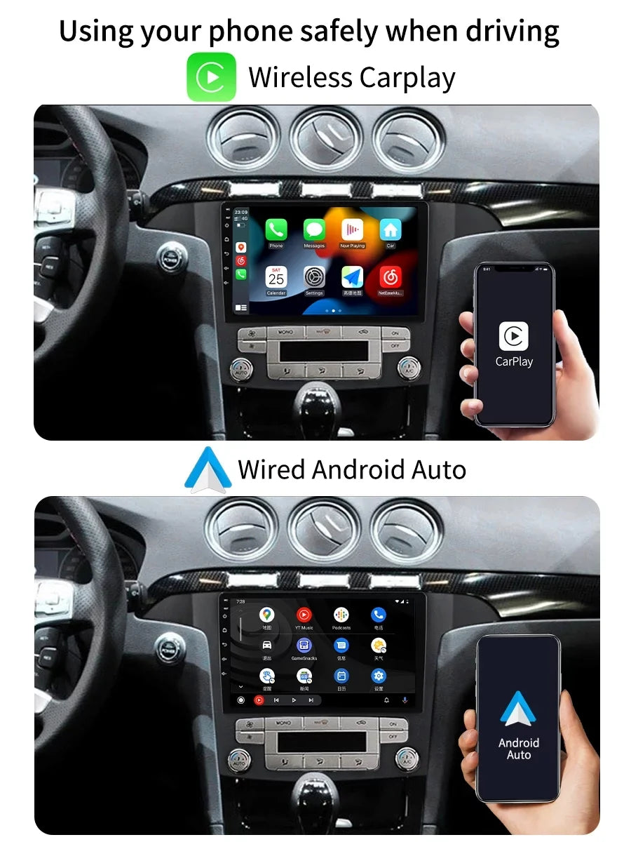 32GB Car Radio GPS Navi For Ford S Max S-MAX 2007 - 2015 Android Screen Car Stereo With Bluetootn Carplay Android Auto