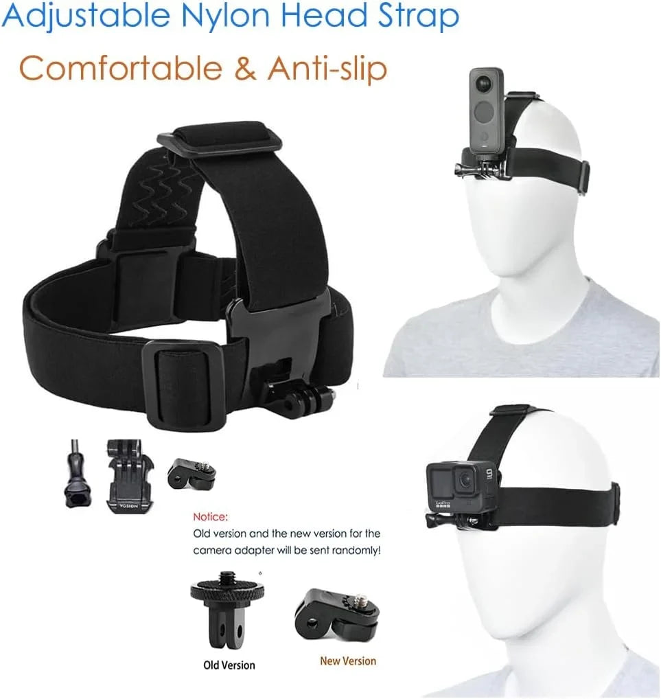 Action Camera Accessory Kit Chest Strap Mount Head Mount Wrist Strap Backpack Mount for Insta360 One X3/