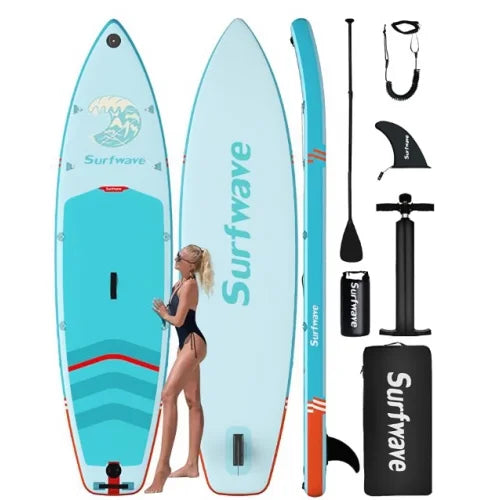 Inflatable Stand Up Paddle Boards 10'8''*33"*6" With Premium SUP Accessories & Backpack, Leash, Paddle, Hand Pump,Wide Stance, Non-Slip Comfort Deck for Youth & Adults