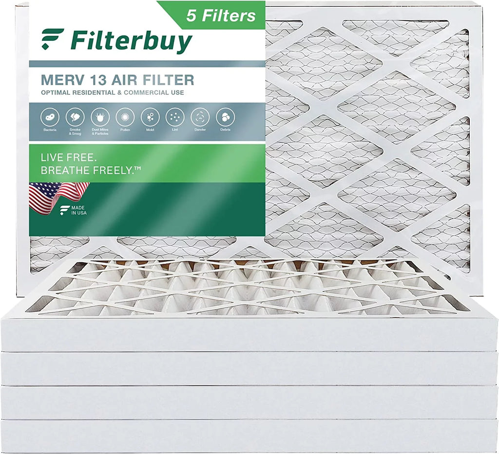Filterbuy 12x36x2 MERV 13 Pleated HVAC AC Furnace Air Filters (5-Pack)