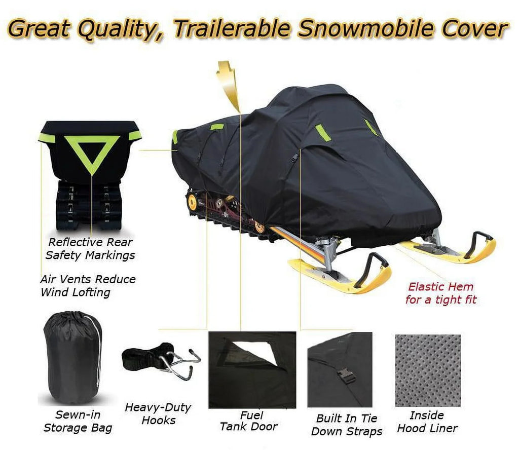 Snow Shield Suitable for 2004-2004 Ski Doo Bombardier snowmobile model GSX LIMITED 1 UP 800, Trailerable 600 Denier Snow Machine Sled Gear