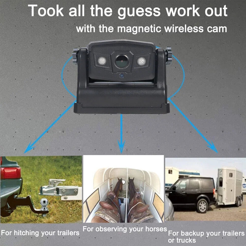 JLLOM Magnetic WiFi Wireless Backup Camera, 9600mAh Battery, Excellent for Front/Rear Vehicle View