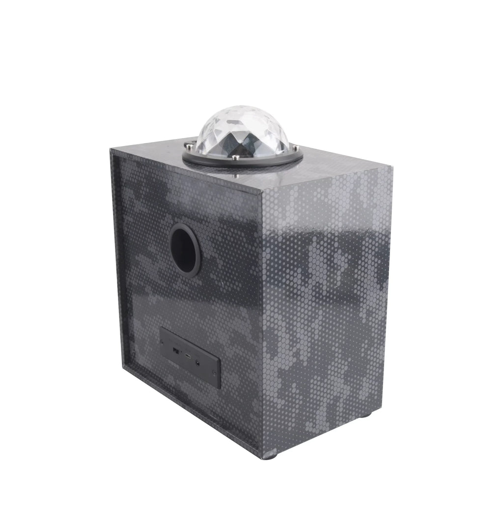 Black Camo Beat Box - Bluetooth Speaker with Laser Lights - (WE-BEAT BOX-BLK CAMO)