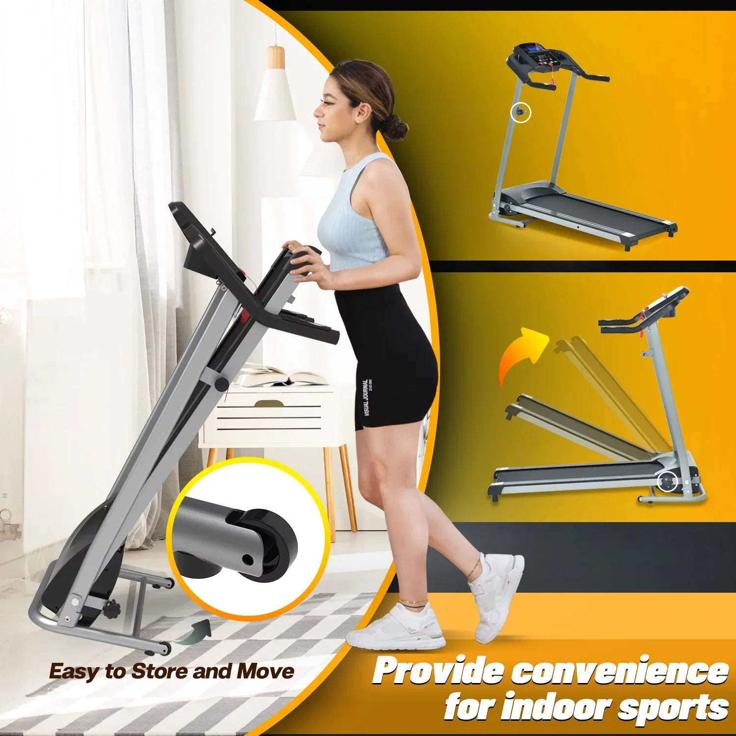 FYC Folding Treadmill Perfect for Small Apartments Perfect for Home and Gym Use