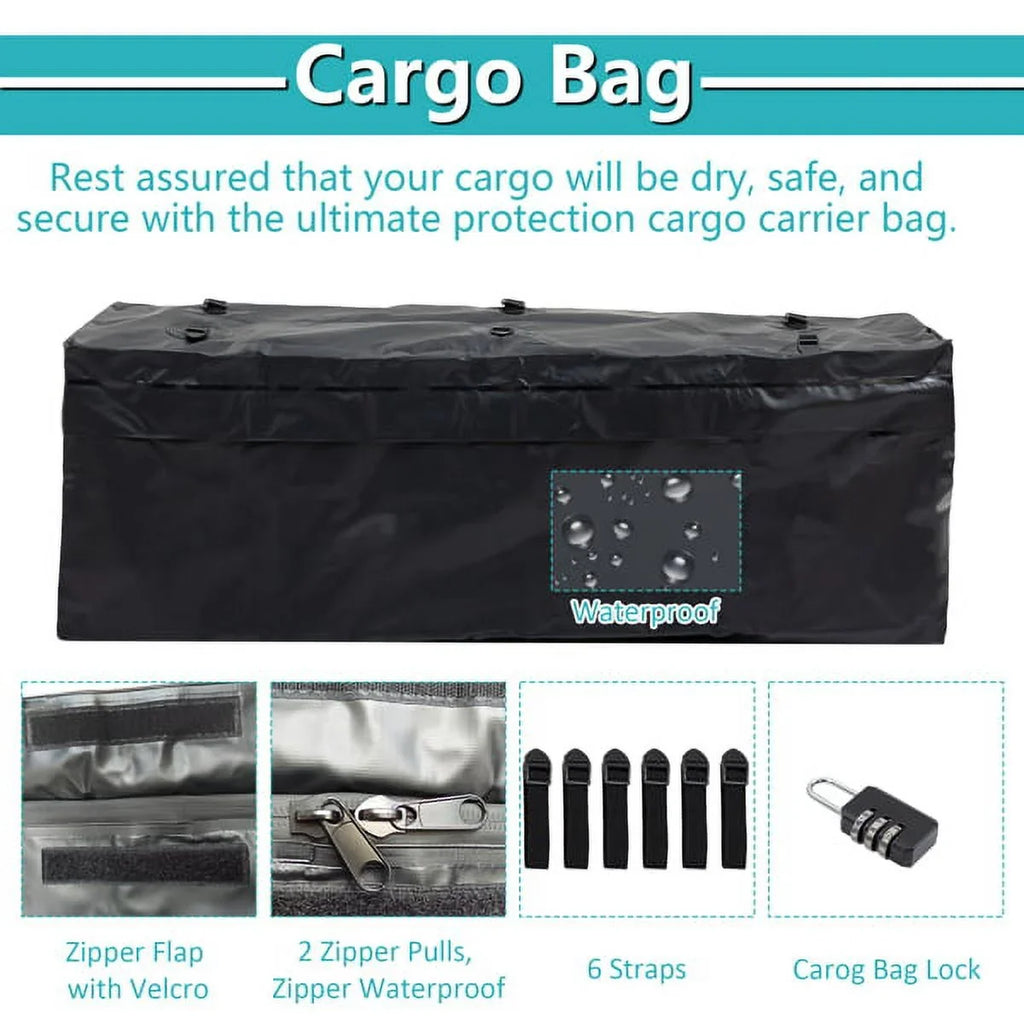Teledu 60" x 24" x 6" Hitched Mounted Folding Cargo Basket with a 500 lb Capacity for Car SUV Truck Trailer, Black