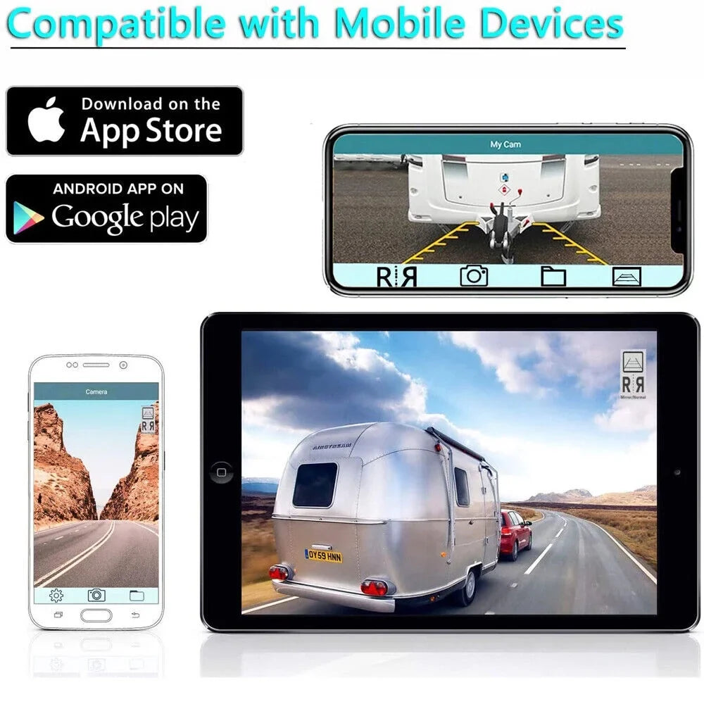 JLLOM Magnetic WiFi Wireless Backup Camera, 9600mAh Battery, Excellent for Front/Rear Vehicle View